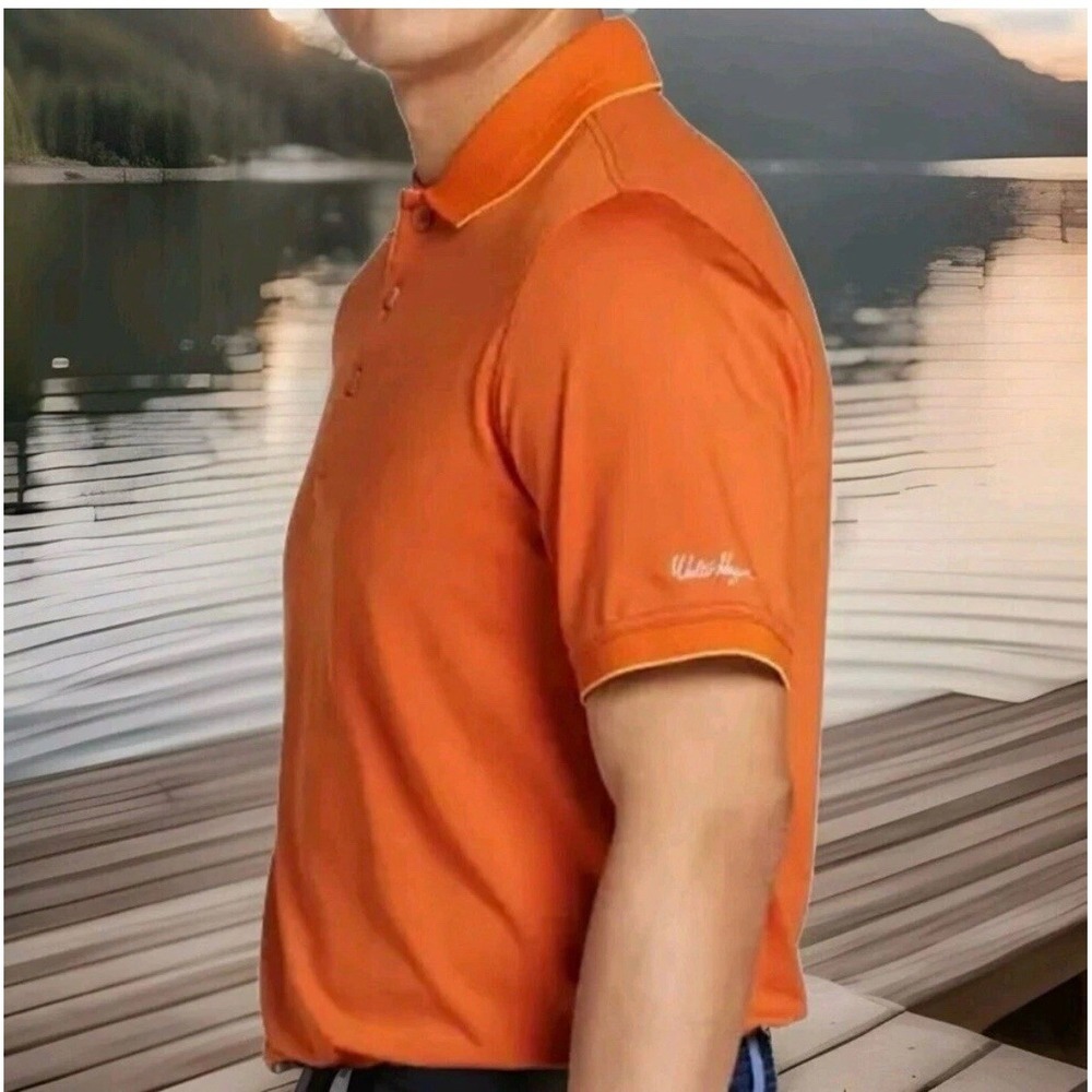 Walter Hagen Men's Toasted Orange Clubhouse Pique Golf Polo Small NWT‎ MSRP $70